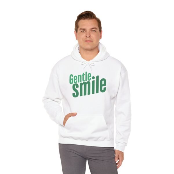 Gentle Smile Hooded Sweatshirt | Unisex Cozy Pullover Relaxed Style, Casual Wear, Positive Vibes Hoodie - Image 3