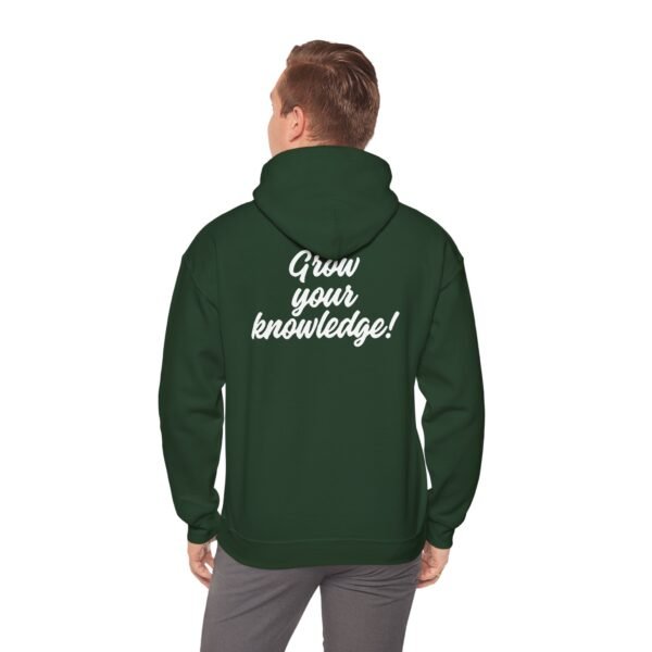 “Grow Your Knowledge” Motivational Unisex Inspirational Black Hoodie Gift for Students - Image 3