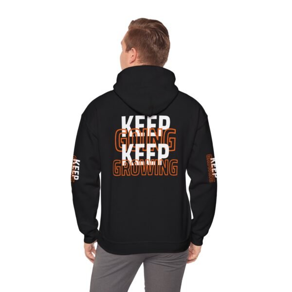 "Keep Going, Keep Growing" Motivational Hooded Sweatshirt | Unisex Hoodie for Fitness Casual Style - Image 2