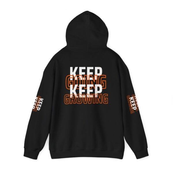 "Keep Going, Keep Growing" Motivational Hooded Sweatshirt | Unisex Hoodie for Fitness Casual Style