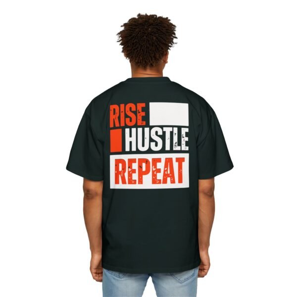 'Rise Hustle Repeat'  Graphic T-Shirt, Men's Heavy Oversized Tee for Casual Wear - Image 4