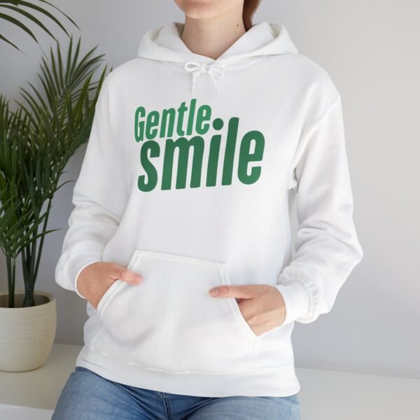 Gentle Smile Hooded Sweatshirt | Unisex Cozy Pullover Relaxed Style, Casual Wear, Positive Vibes Hoodie - Image 4