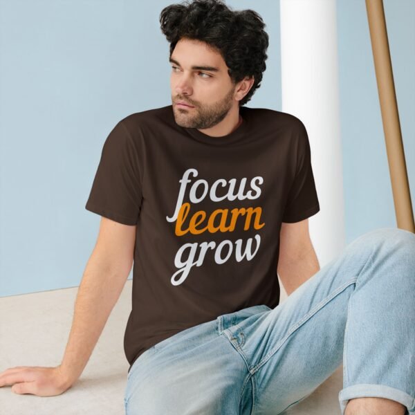 "FOCUS LEARN GROW" Inspirational Organic T-Shirt - Image 4