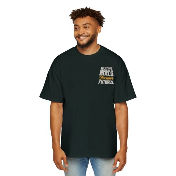 Men's Oversized Motivational Tee - "Strong Morals Build Stronger Futures" Inspirational Shirt - Image 5