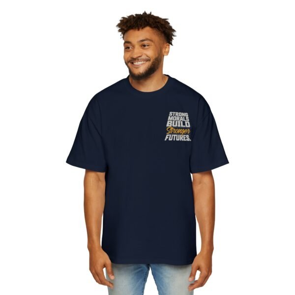 Men's Oversized Motivational Tee - "Strong Morals Build Stronger Futures" Inspirational Shirt - Image 7