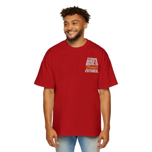 Men's Oversized Motivational Tee - "Strong Morals Build Stronger Futures" Inspirational Shirt - Image 3