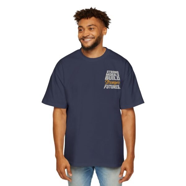 Men's Oversized Motivational Tee - "Strong Morals Build Stronger Futures" Inspirational Shirt - Image 9