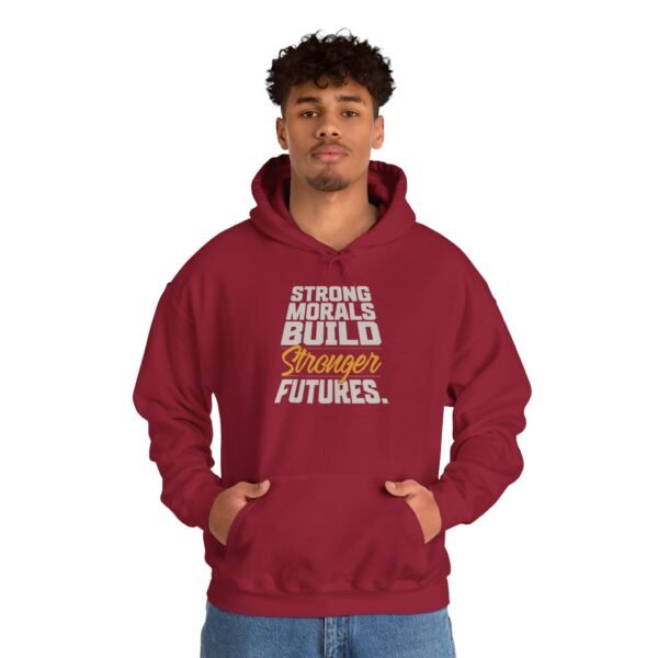Motivational Hoodie for Positive Change, Unisex Hooded Sweatshirt, Strong Morals Build Stronger Futures - Image 10