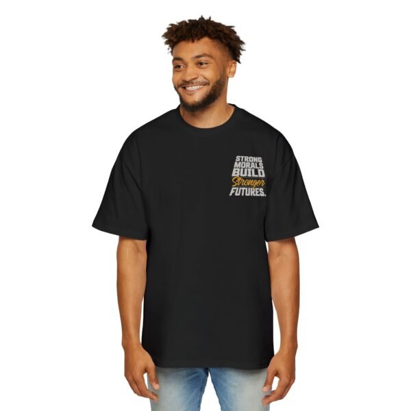 Men's Oversized Motivational Tee - "Strong Morals Build Stronger Futures" Inspirational Shirt - Image 2