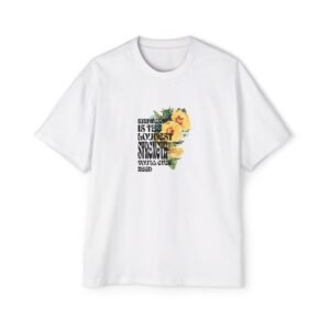 Motivational Floral Kindness Quote Shirt, Oversized Men’s Top,  Positive Vibe Fashion