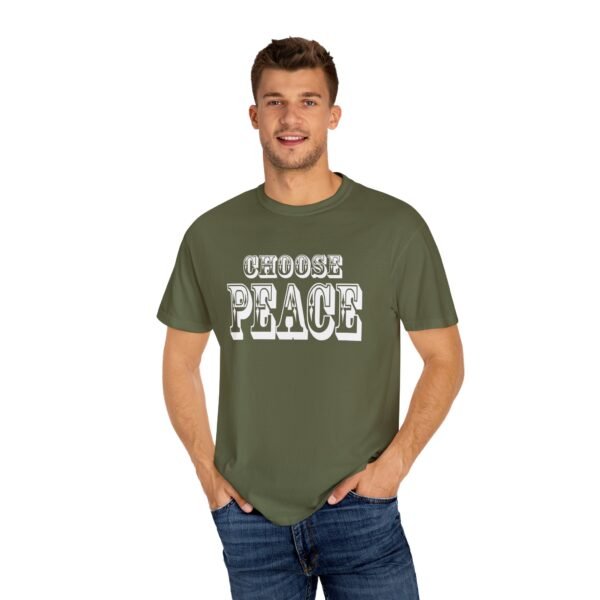 "Choose Peace" T-Shirt Unisex Garment-Dyed Tee - Image 4