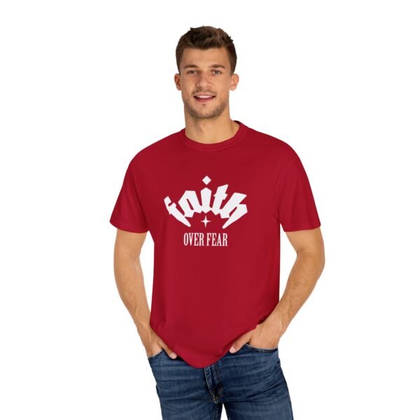 "Faith Over Fear" Unisex Garment-Dyed T-Shirt |  Casual Wear, Motivational Apparel - Image 4