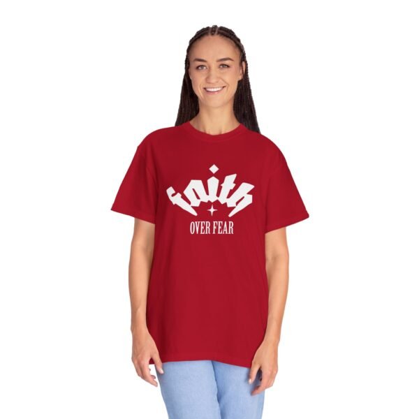 "Faith Over Fear" Unisex Garment-Dyed T-Shirt |  Casual Wear, Motivational Apparel - Image 5