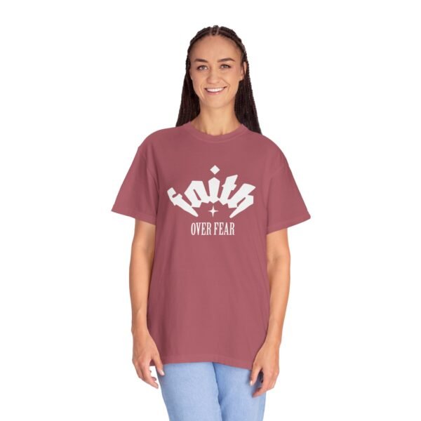 "Faith Over Fear" Unisex Garment-Dyed T-Shirt |  Casual Wear, Motivational Apparel - Image 3